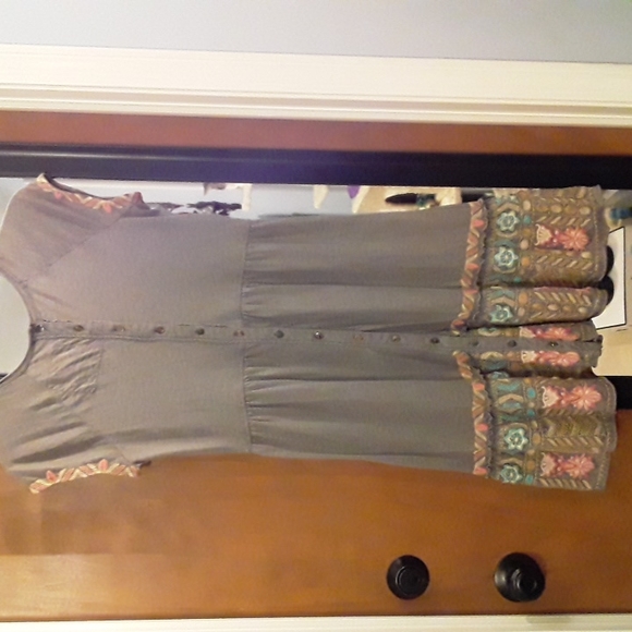 Johnny Was embroidered button back ruffle boho dress XS - Picture 6 of 8